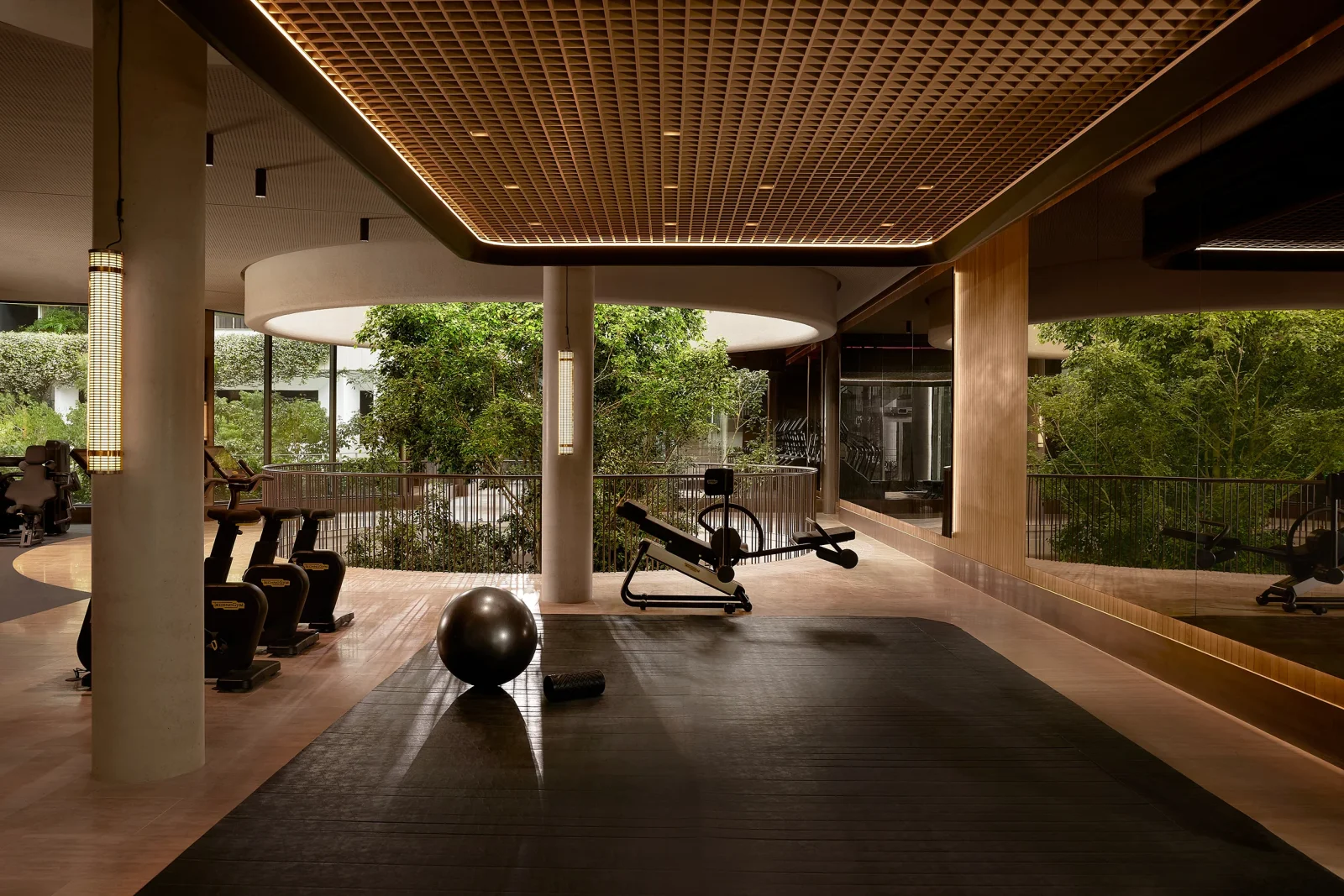Coffered raft configuration with backlighting