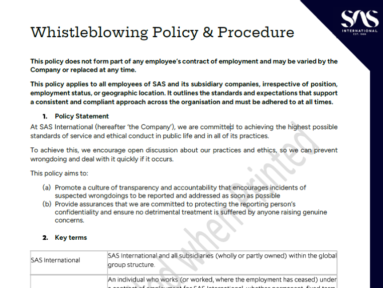 Whistleblowing Policy