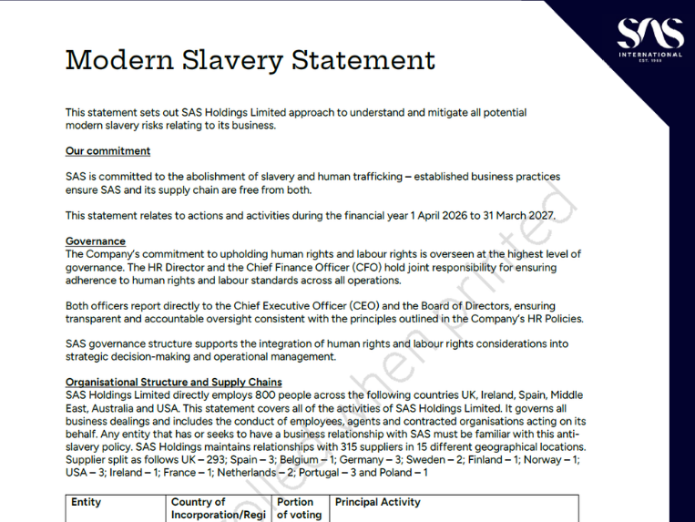 Modern slavery statement