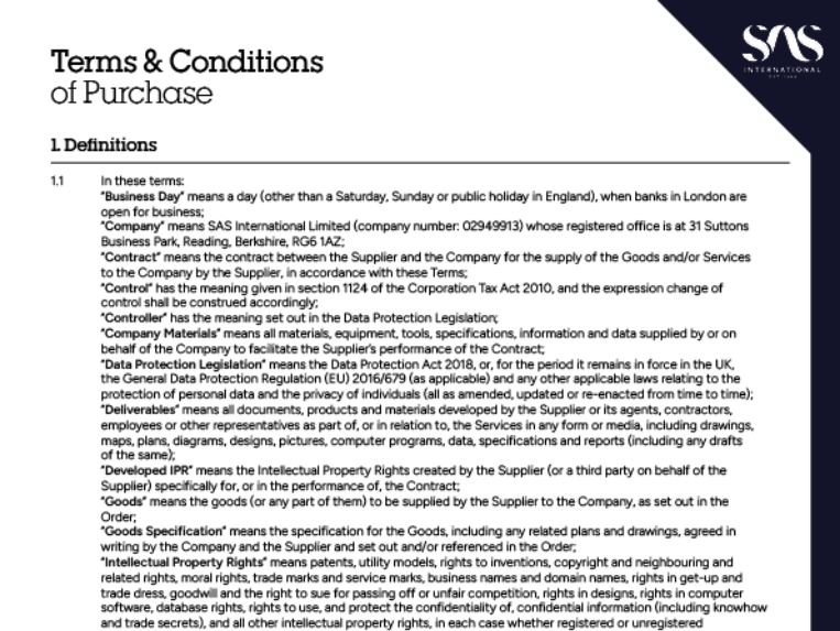 Terms & Conditions of Purchase